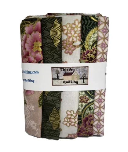 Robert Kaufman Imperial Cranes 5 FQ Bundle Pack 