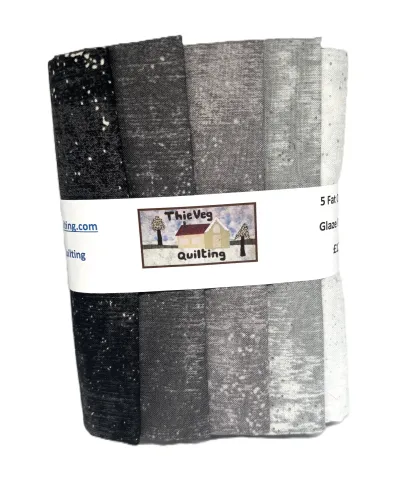 Makower Glaze II Grey & Black Blender 5 FQ Bundle 