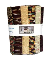 Makower Golden 6 FQ Bundle Brown Metalic Pack 