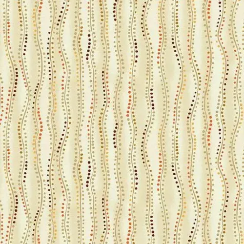 Makower Golden Cream Brown Spotty Dotty Print 