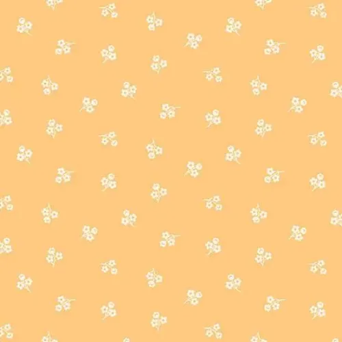 Makower Sweet Things Mustard Yellow Tone on Tone Flower Sprig Print 