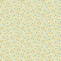 Makower Sweet Things Yellow Green Blue Ditsy Floral Print 