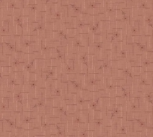 Henry Glass Simply Charming Terracotta Peach Flower Tone on Tone Print 