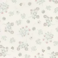 Henry Glass Simply Charming Cream Teal Large Flower Print 