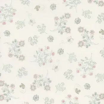 Henry Glass Simply Charming Cream Teal Large Flower Print 