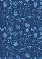 Lewis & Irene Forget Me Not Lane Dark Blue Floral Print 
