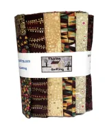 Makower Golden 6 FQ Bundle Brown Metalic Pack 