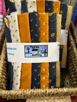 Indigo Cheddar Navy & Oranges 7 Fat Quarter Bundle Pack 