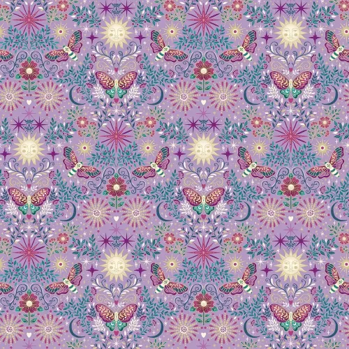 Luna Lilac Night Garden 1/2 Metre 