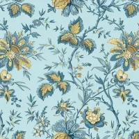 Beach House Blue Floral Large Print 1/2 Metre 