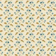 Beach House Blue & Brown Sprig Print 1/2 Metre 