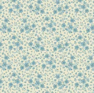 Beach House Blue Floral Pattern 1/2 Metre 