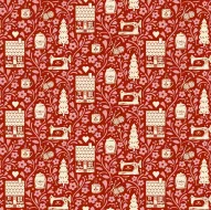 Cozy House Pink Large Feature Print 1/2 Metre 