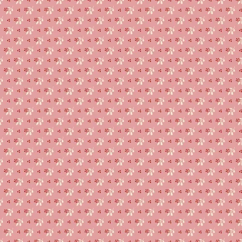 Cozy House Pink Background Sprig 1/2 Metre 