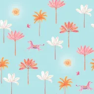 Cloud Turquoise Floral Print 1/2 Metre 