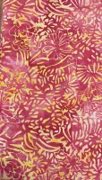 Batik Red & Yellow Floral Flower Effect 1/2m 