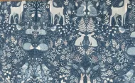 Foxwood Muted Blue Large Woodland Print 1/2m