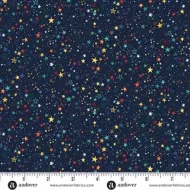 Makower Orbit Navy Blue Star Print FQ