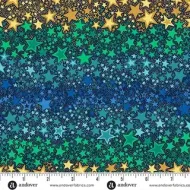 Makower Orbit Ombre Star Red Blues Greens & Yellows FQ 