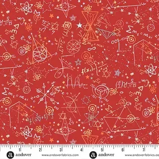 Makower Orbit Red Formula Print FQ 