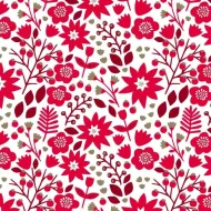 Starlit Hollow Red & White Floral Print 1/2 Metre 