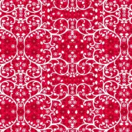 Starlit Hollow Red & White Leaf Floral Print 1/2 Metre 